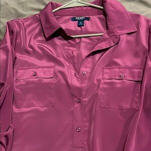 Old Navy Women's Button Down Shirt in Vibrant Purple